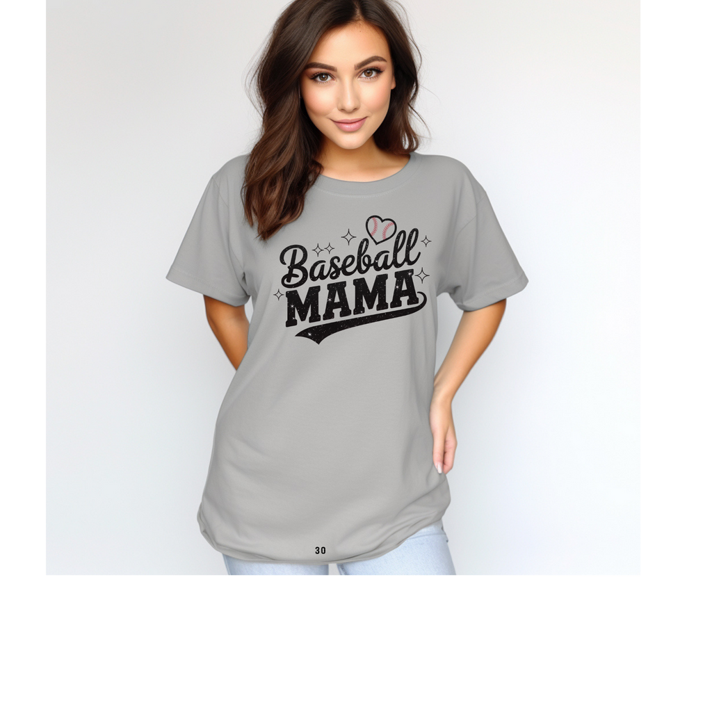 Baseball Mama Faux Glitter Comfort Color