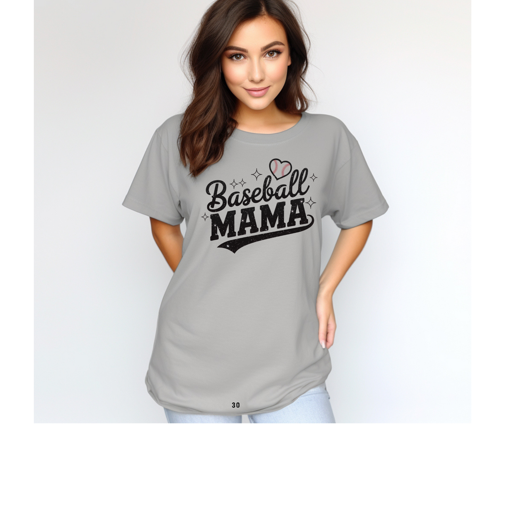 Baseball Mama Faux Glitter Comfort Color
