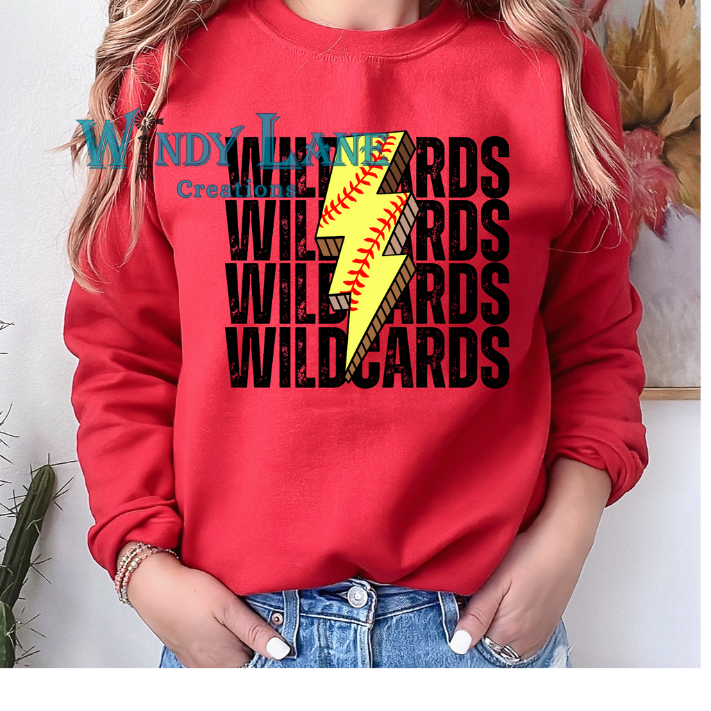 Wildcards softball lightening bold t-shirt
