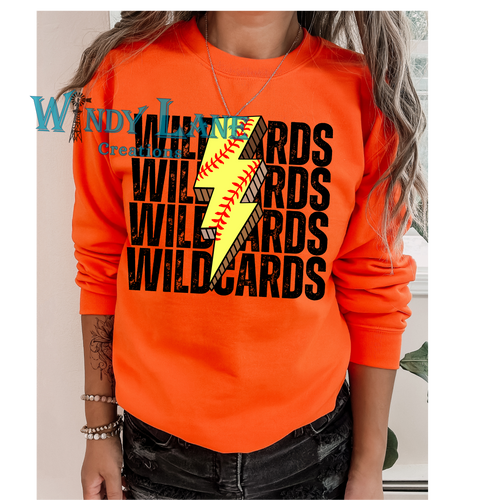 Wildcards softball lightening bold t-shirt