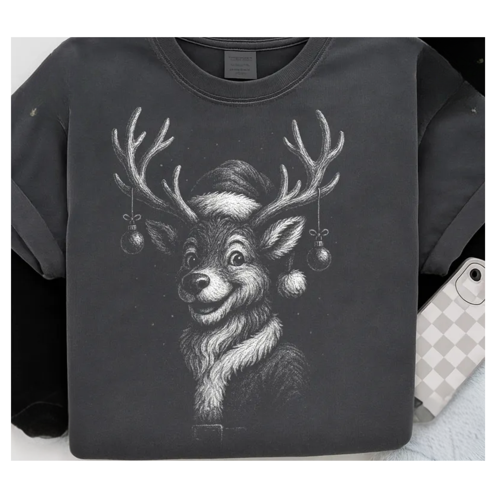 Vintage Reindeer Black