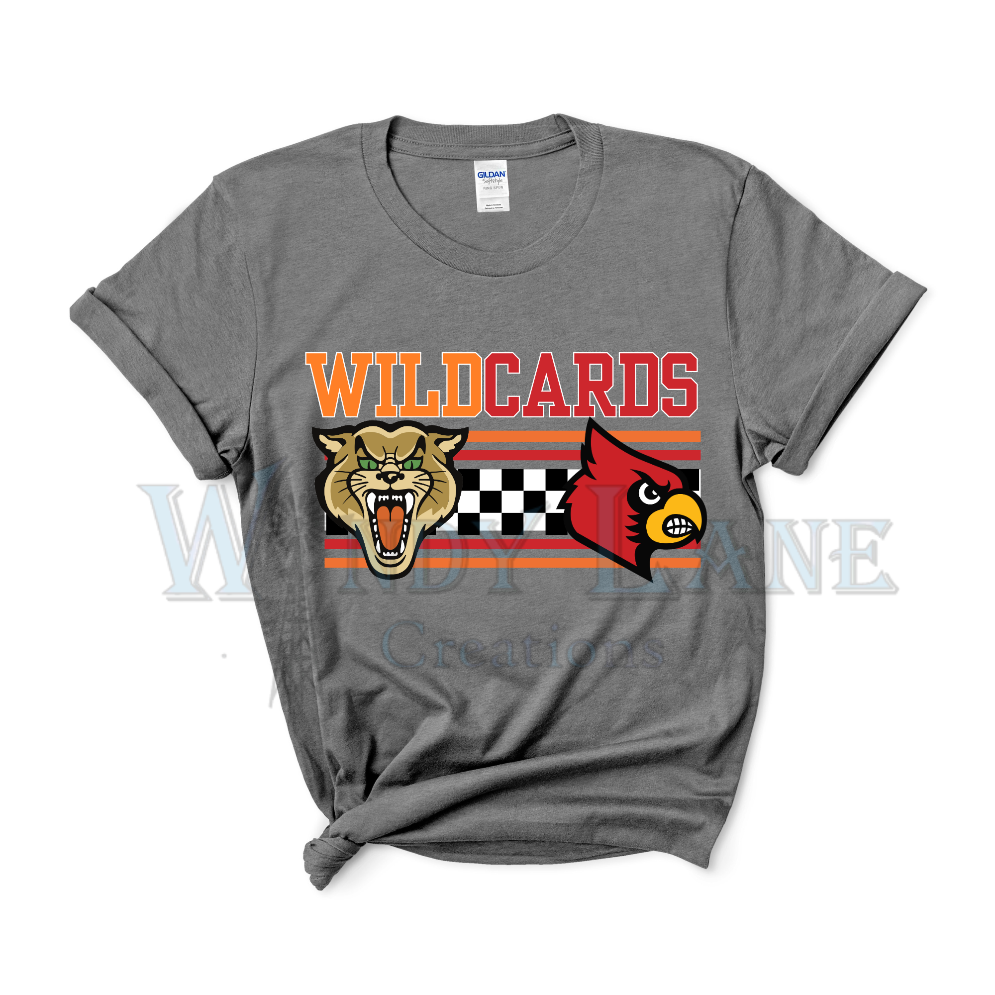 Wildcards checkered on Gray T-shirt