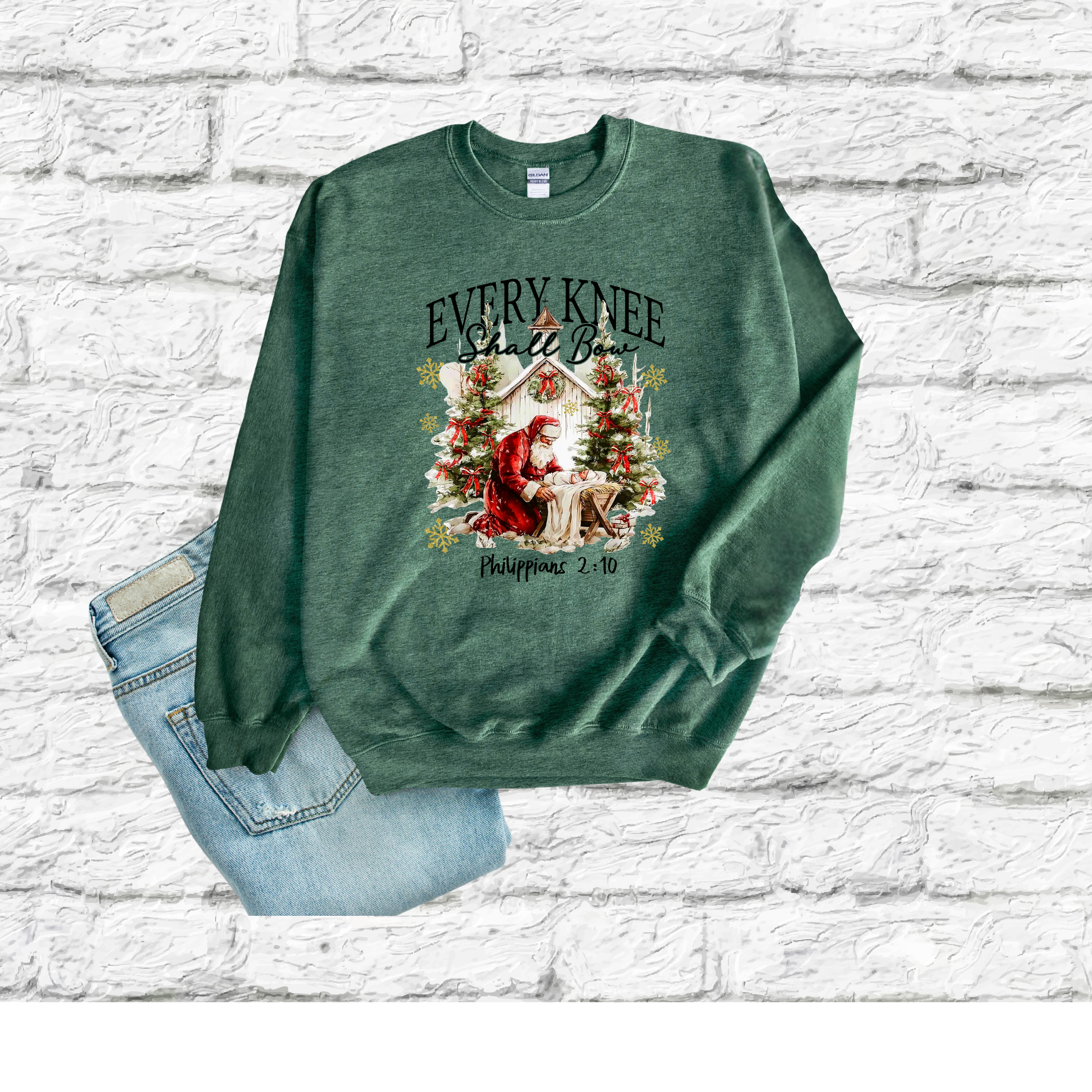 Every Knee Shall Bow Gildan Crewneck