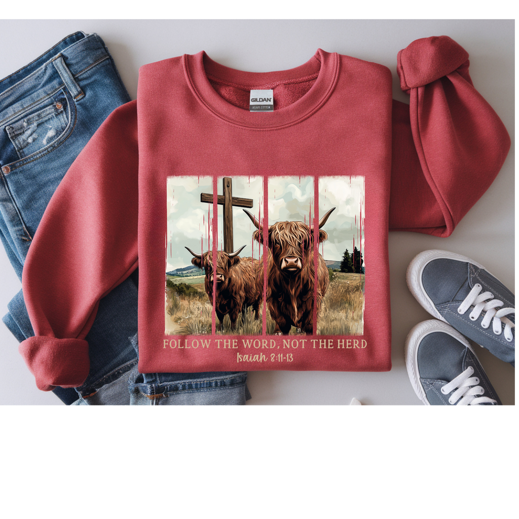 Follow the Word not the Herd Gildan Crewneck