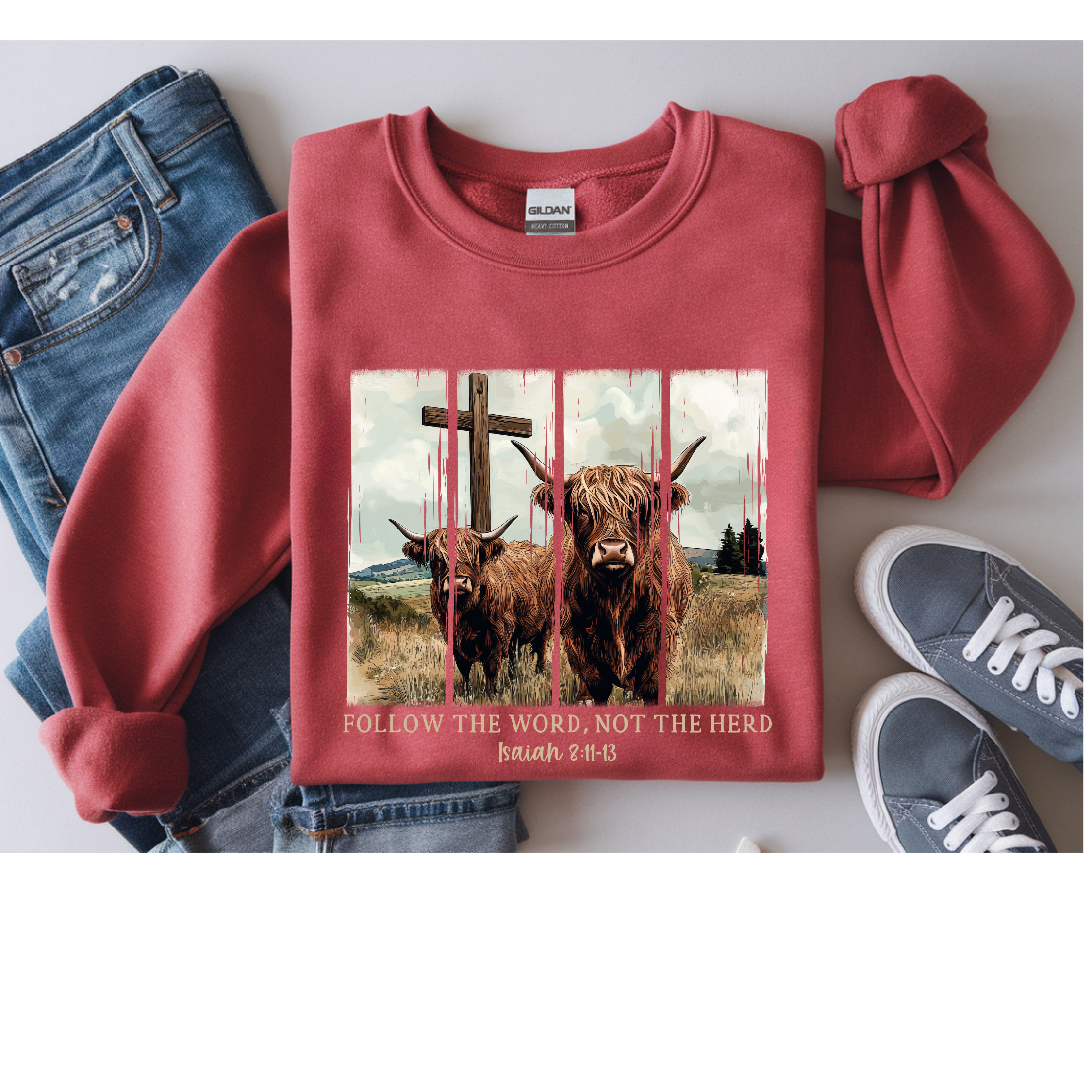 Follow the Word not the Herd Gildan Crewneck