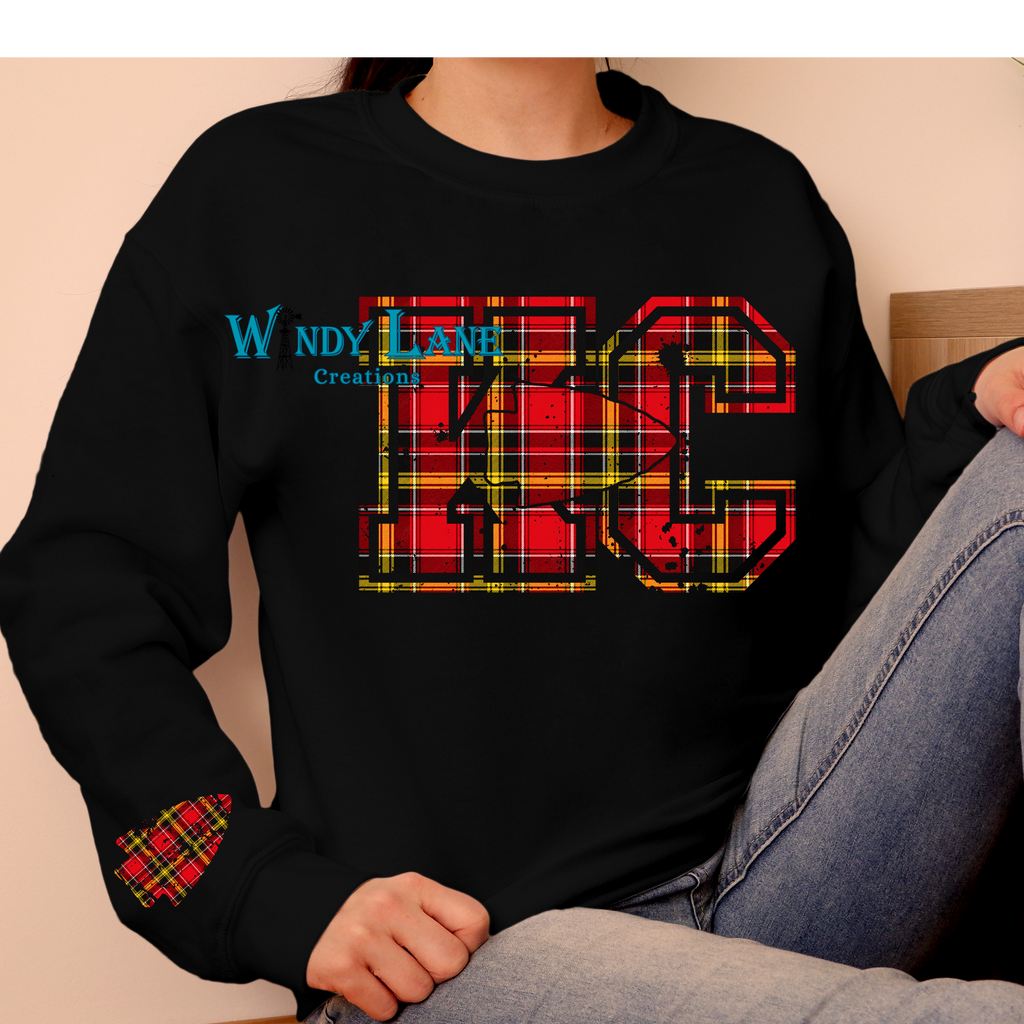 KC flannel Sweatshirt, youth and adult size crewneck