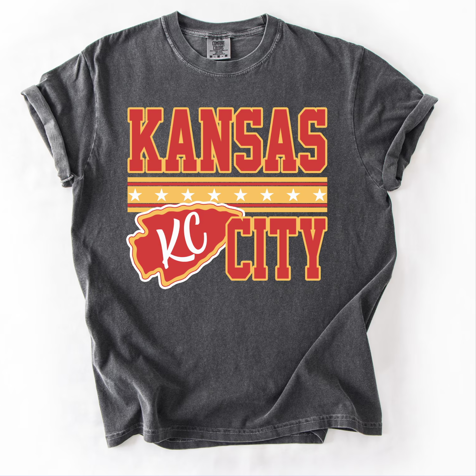 Kansas City comfort color pepper gray youth and adult sizes