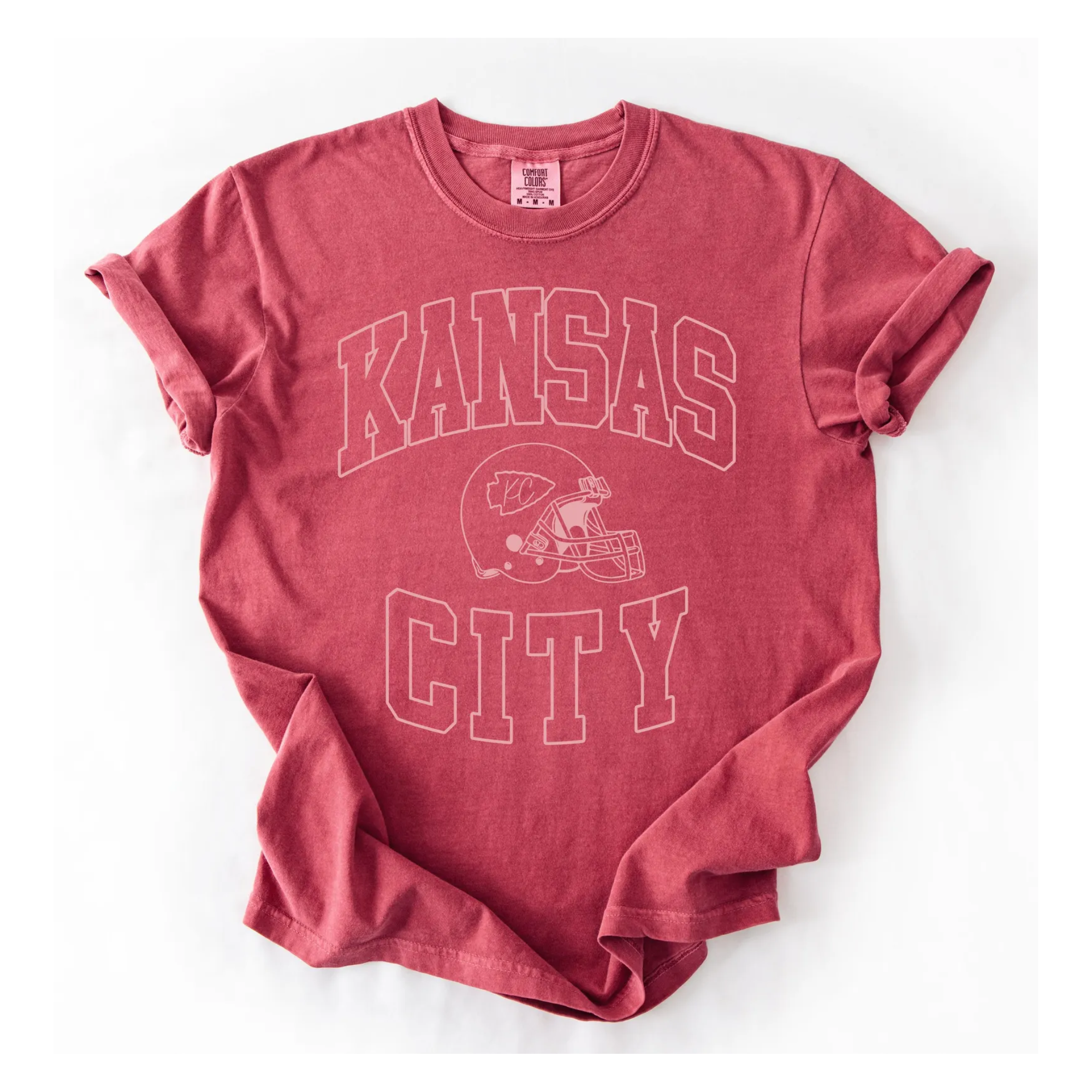 Kansas City Helmet Comfort Color T-shirt Crimson Color