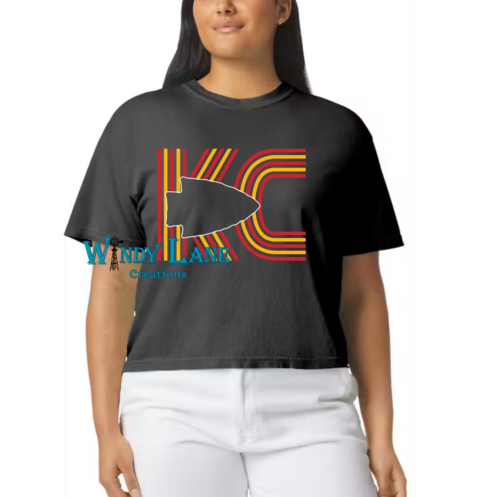 comfort color boxy crop tee KC retro