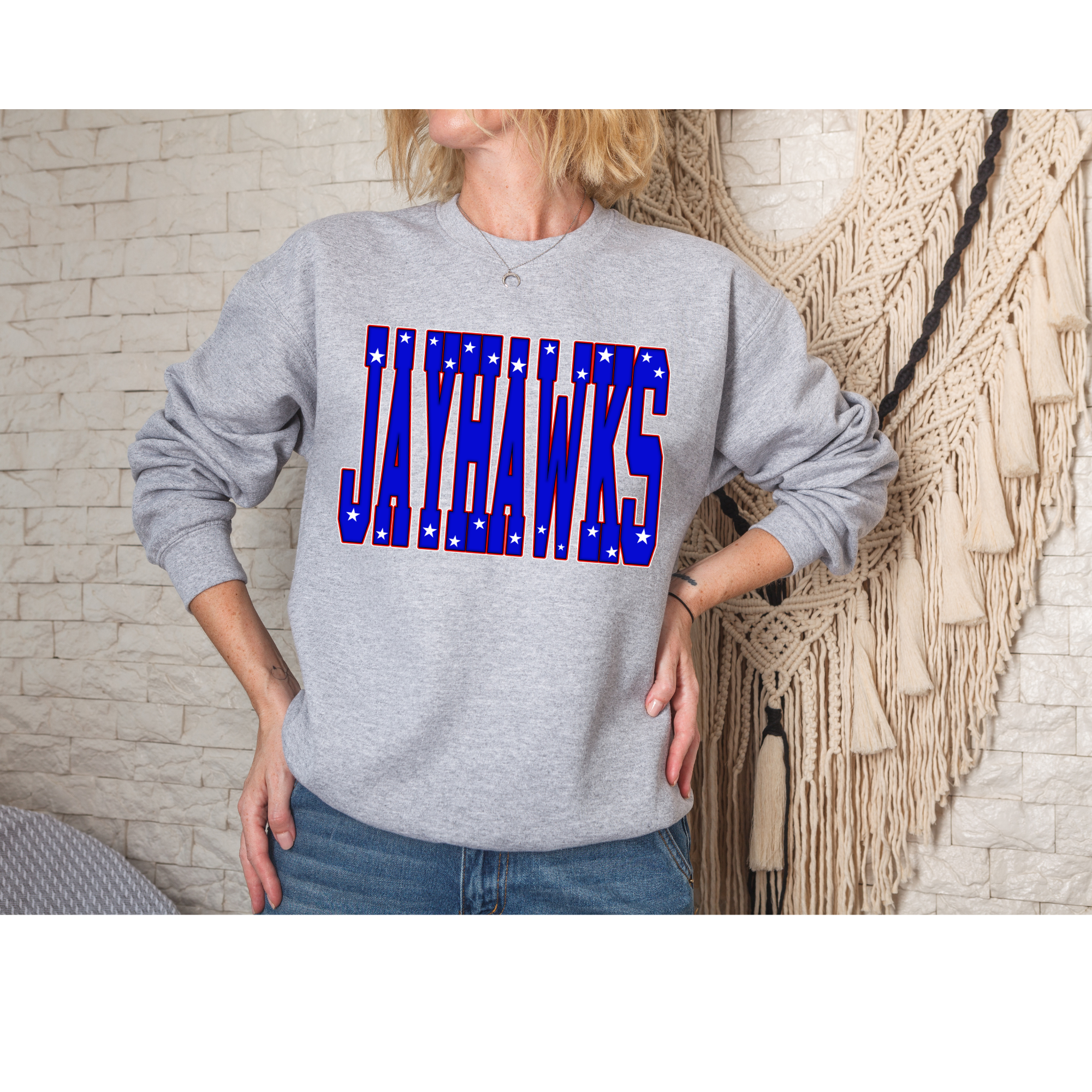 Kansas College Football Stars football Crewneck
