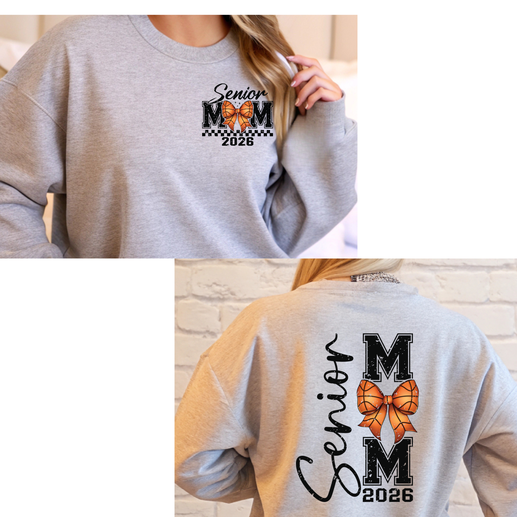 Senior Basketball MOM 2026 Gildan Sport Gray Crewneck