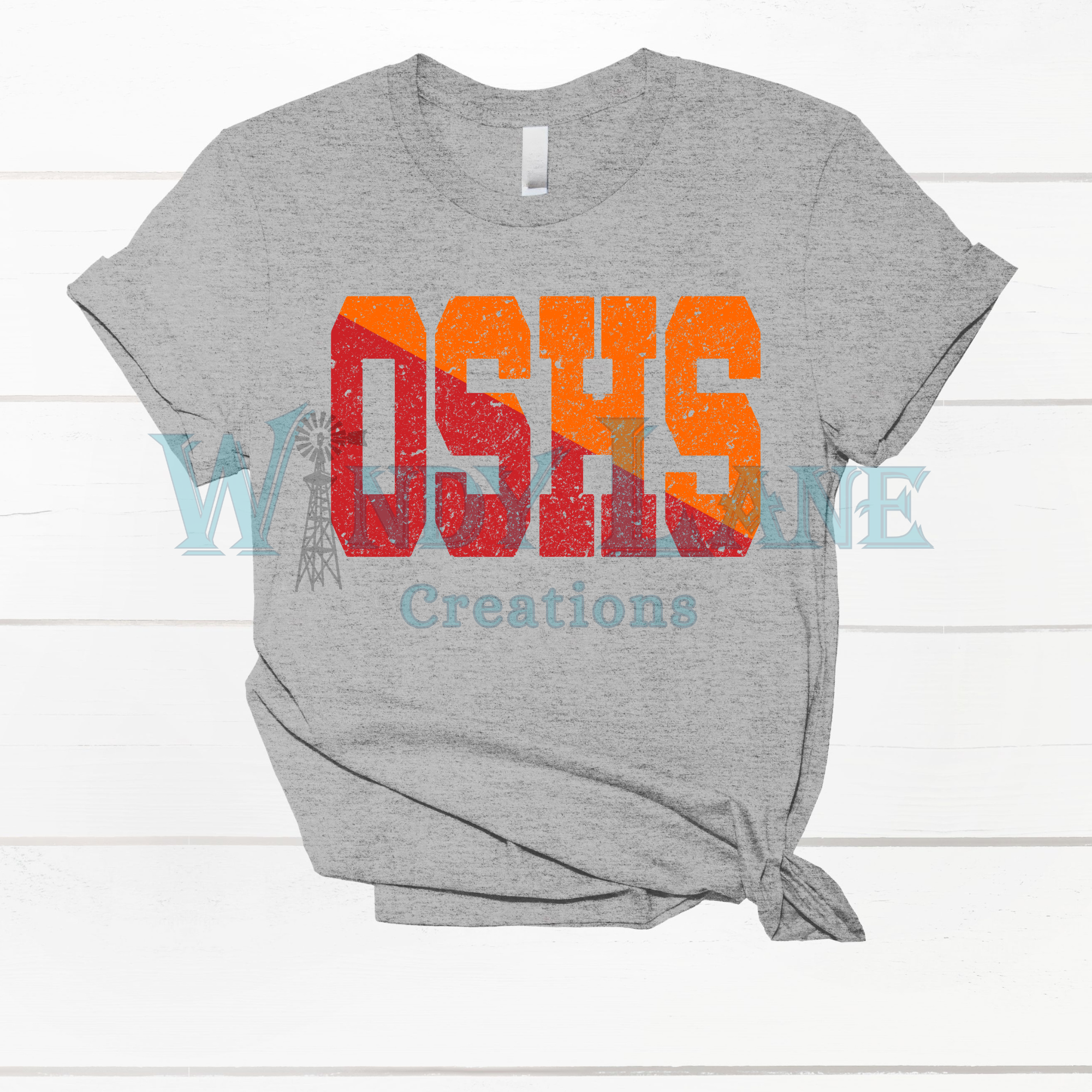 OSHS distressed t-shirt/ crewneck