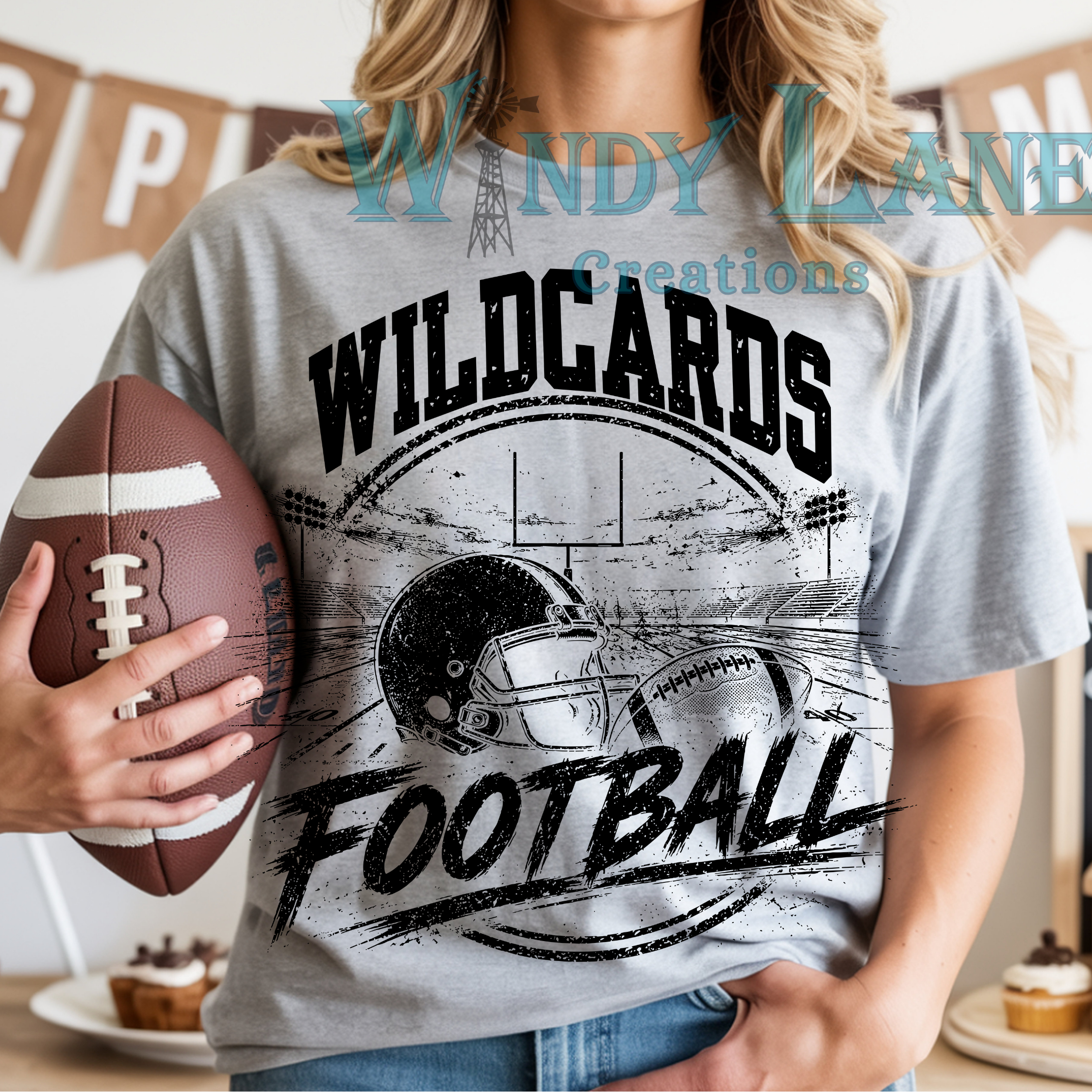 WILDCARDS Football Distressed