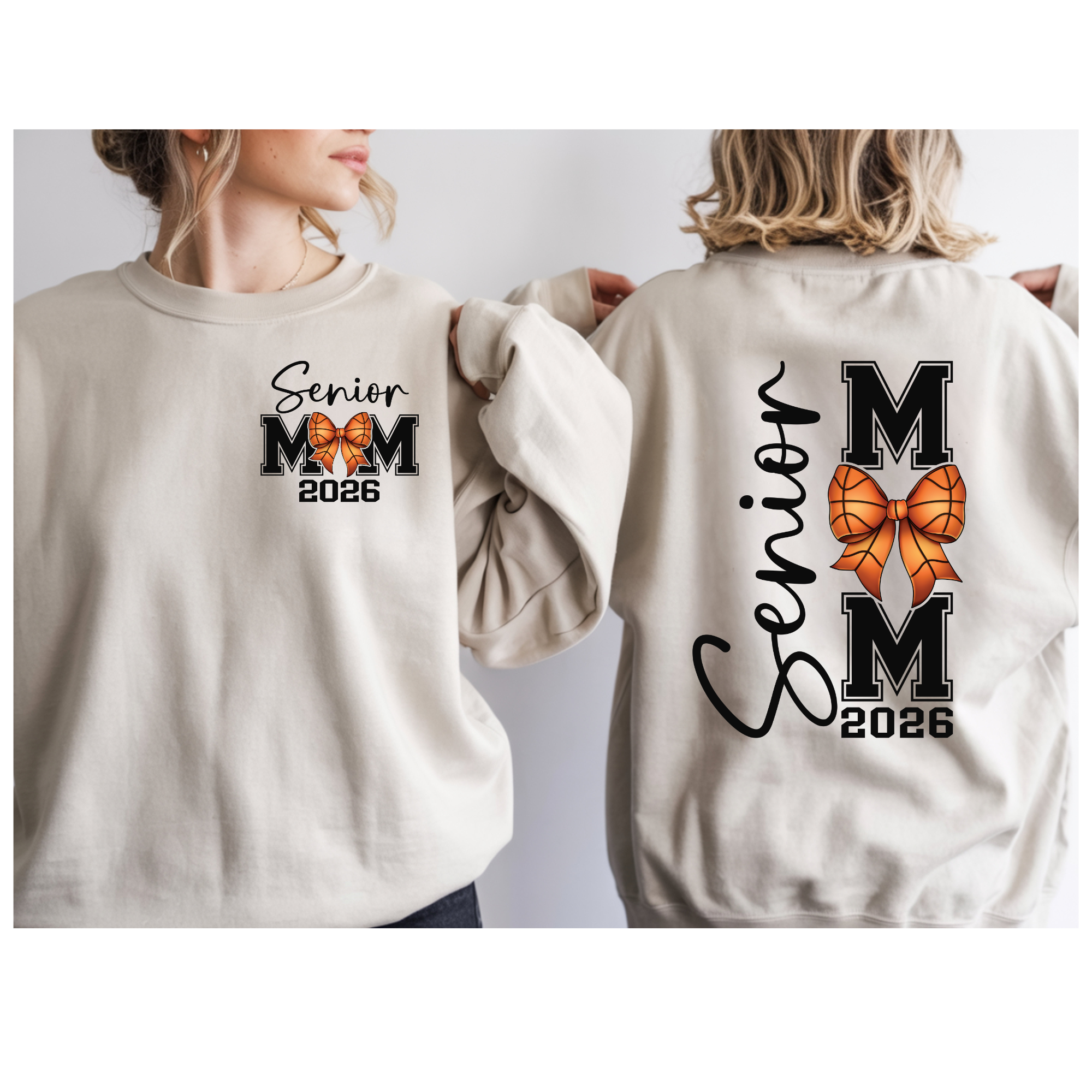 Senior Basketball MOM 2026 Gildan Sand Crewneck