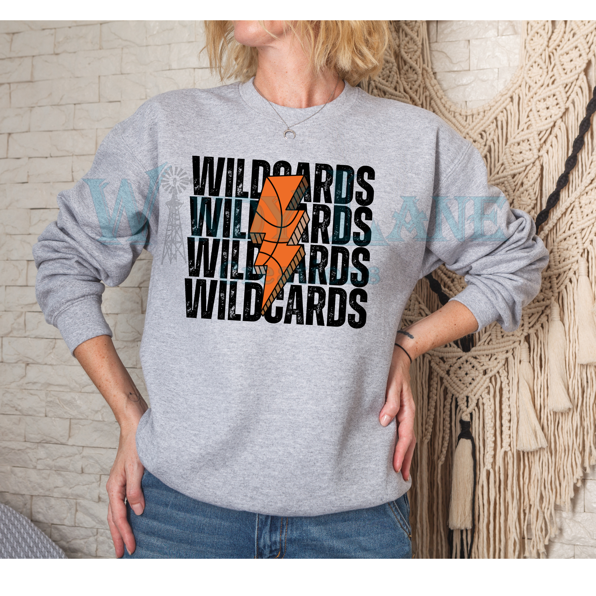 Wildcards Basketball lightening bolt sport gray