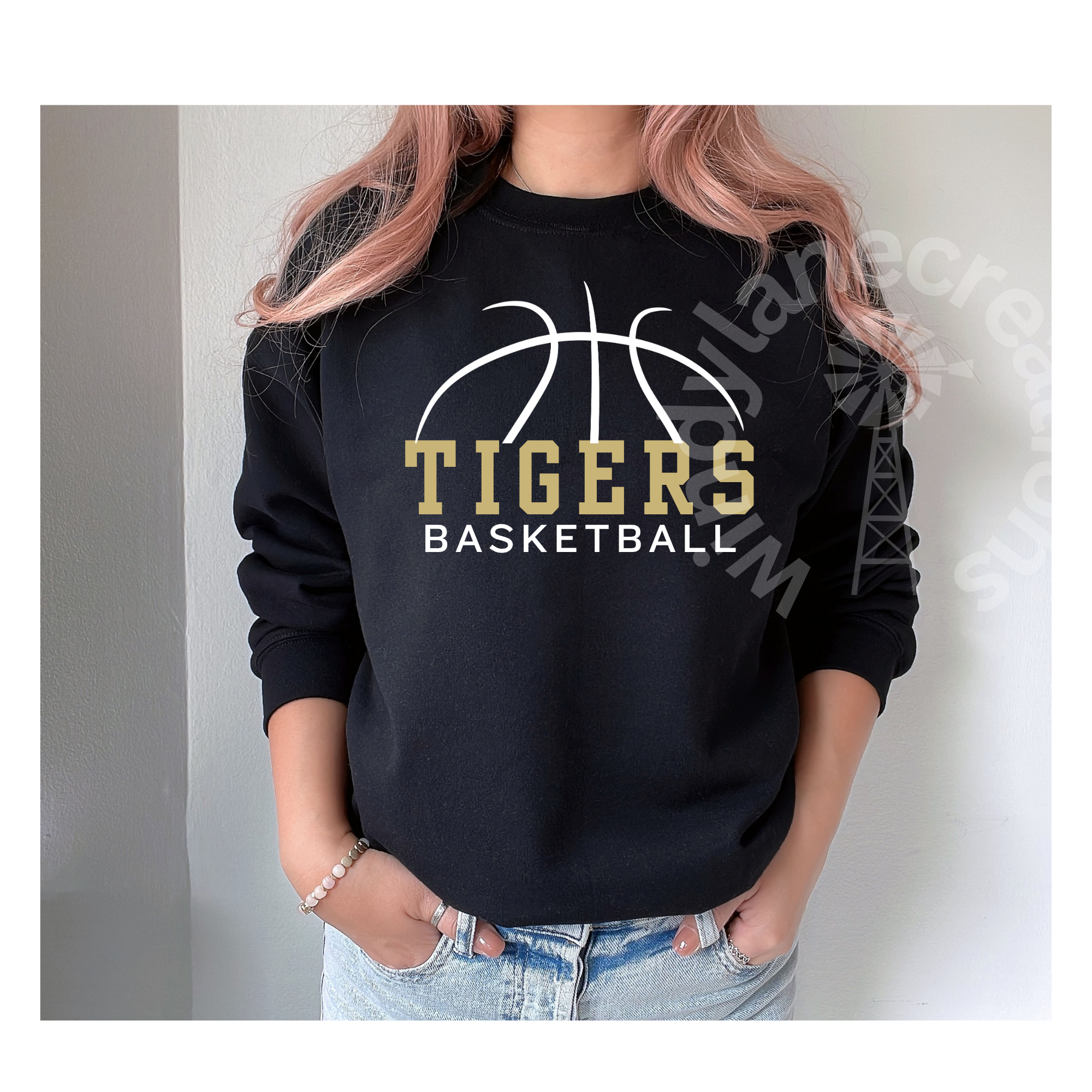 Tigers basketball on Black