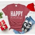 Happy Holidays Crimson Comfort Color