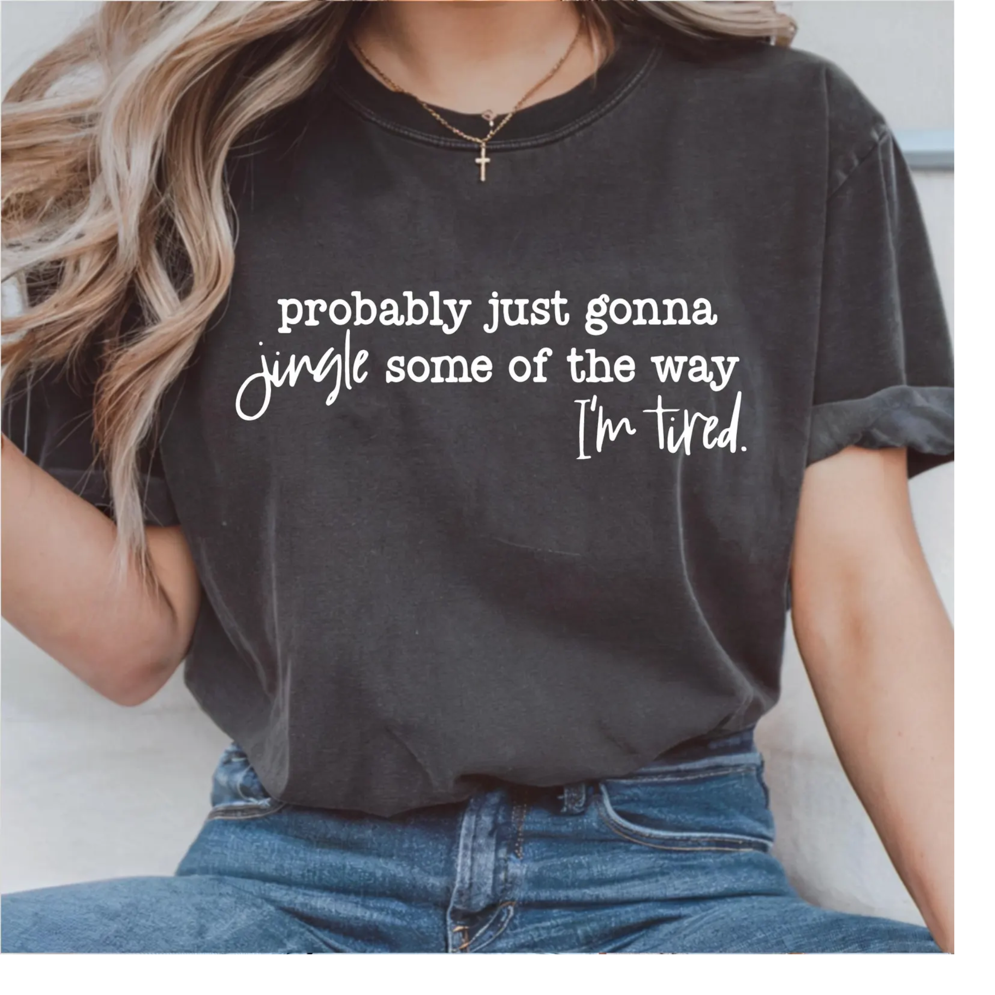 Probably going to jingle some of the way Comfort color Pepper color T-shirt