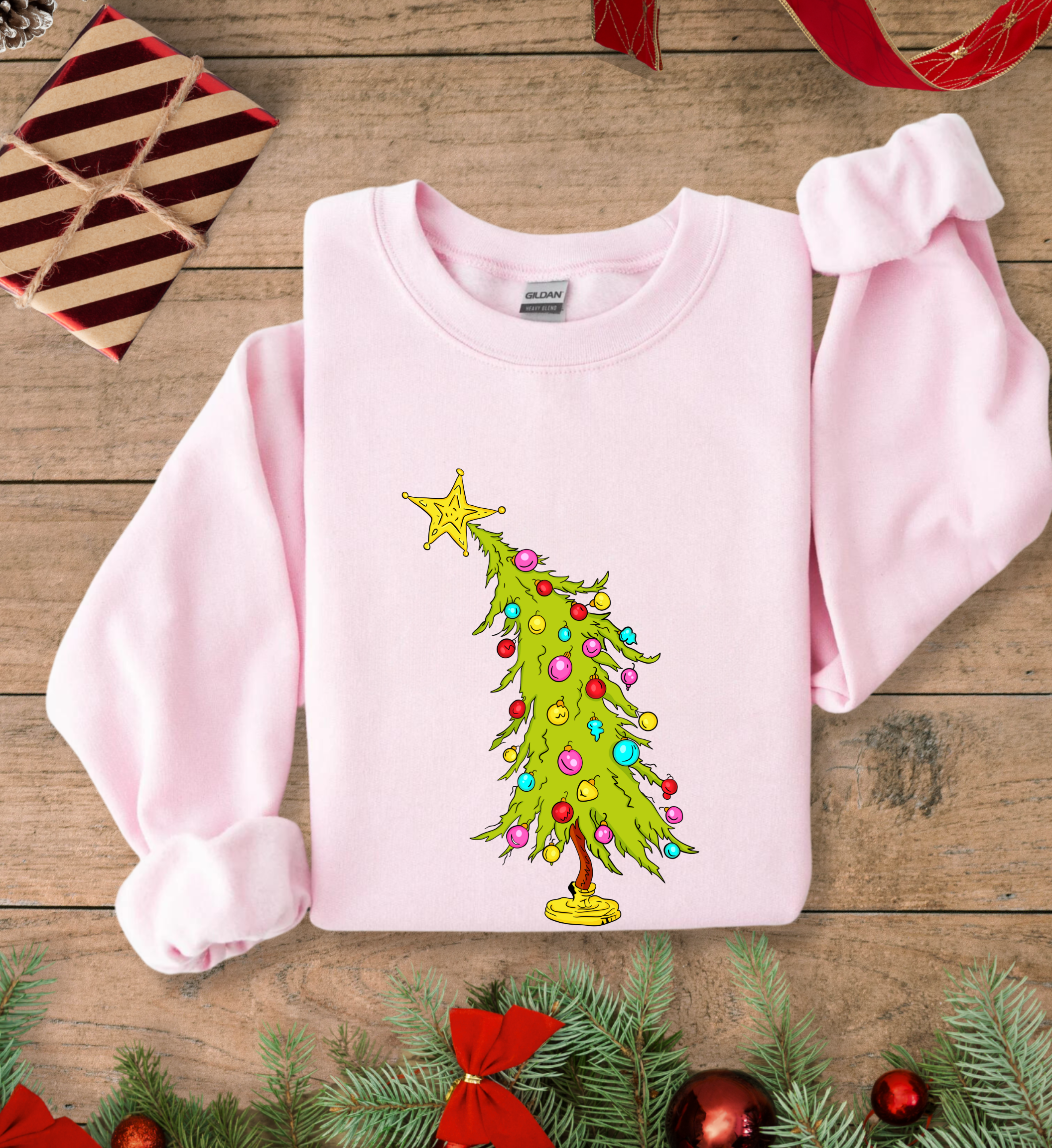 Green tree crewneck