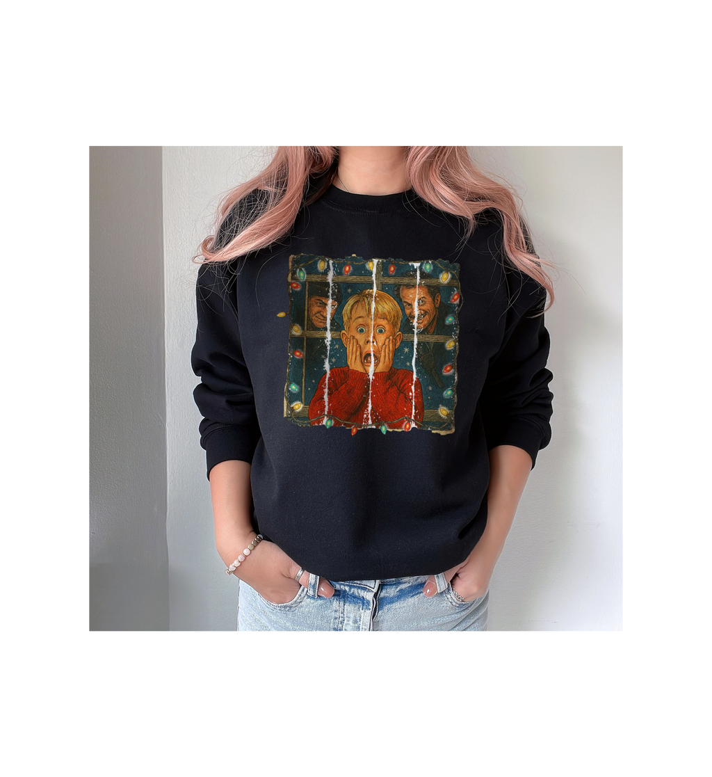 Retro Christmas Characters Gildan Crewneck Adult and Kids