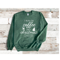 I run on Coffee and Christmas Cheer Heather Green Heather Red Crewneck