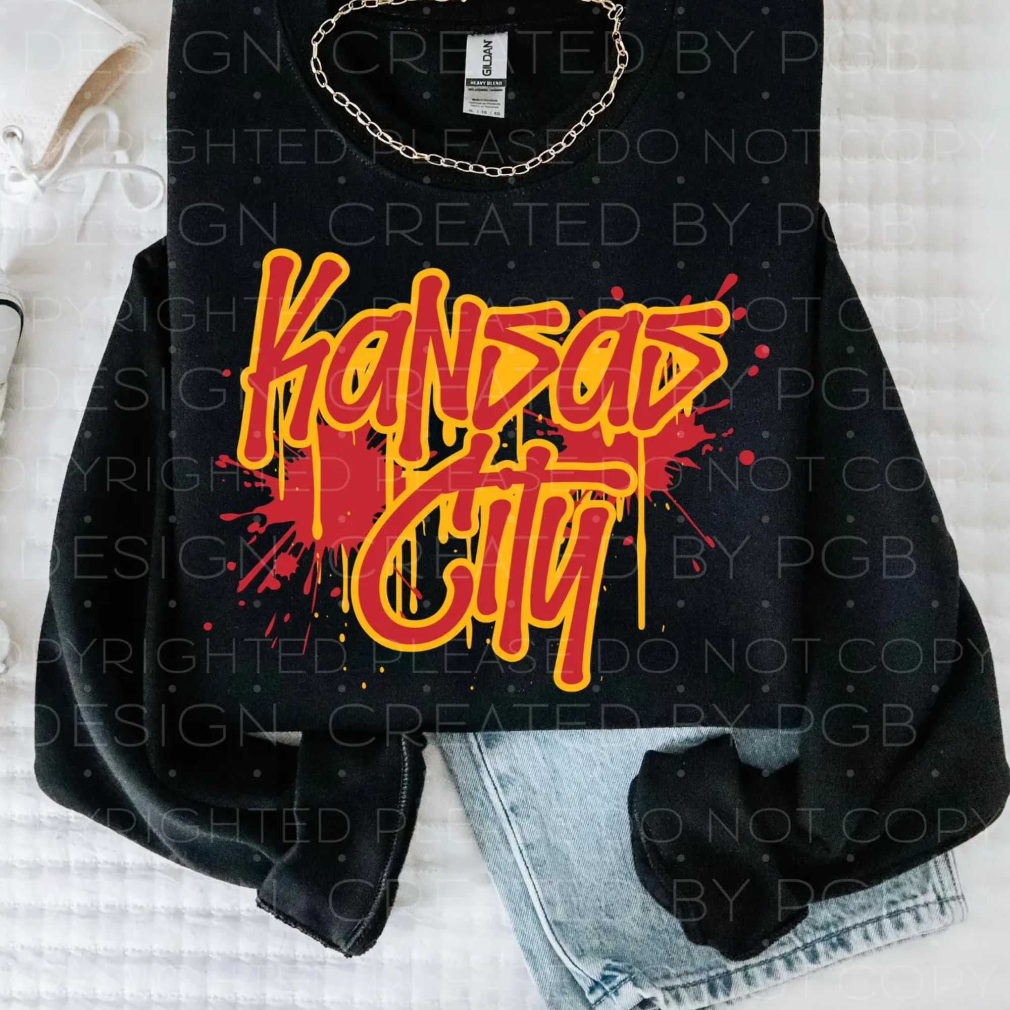 Kansas City drip T-shirt/ Crewneck Black