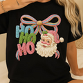 Santa Faux Crotchet Santa Black T-shirt/ Crewneck
