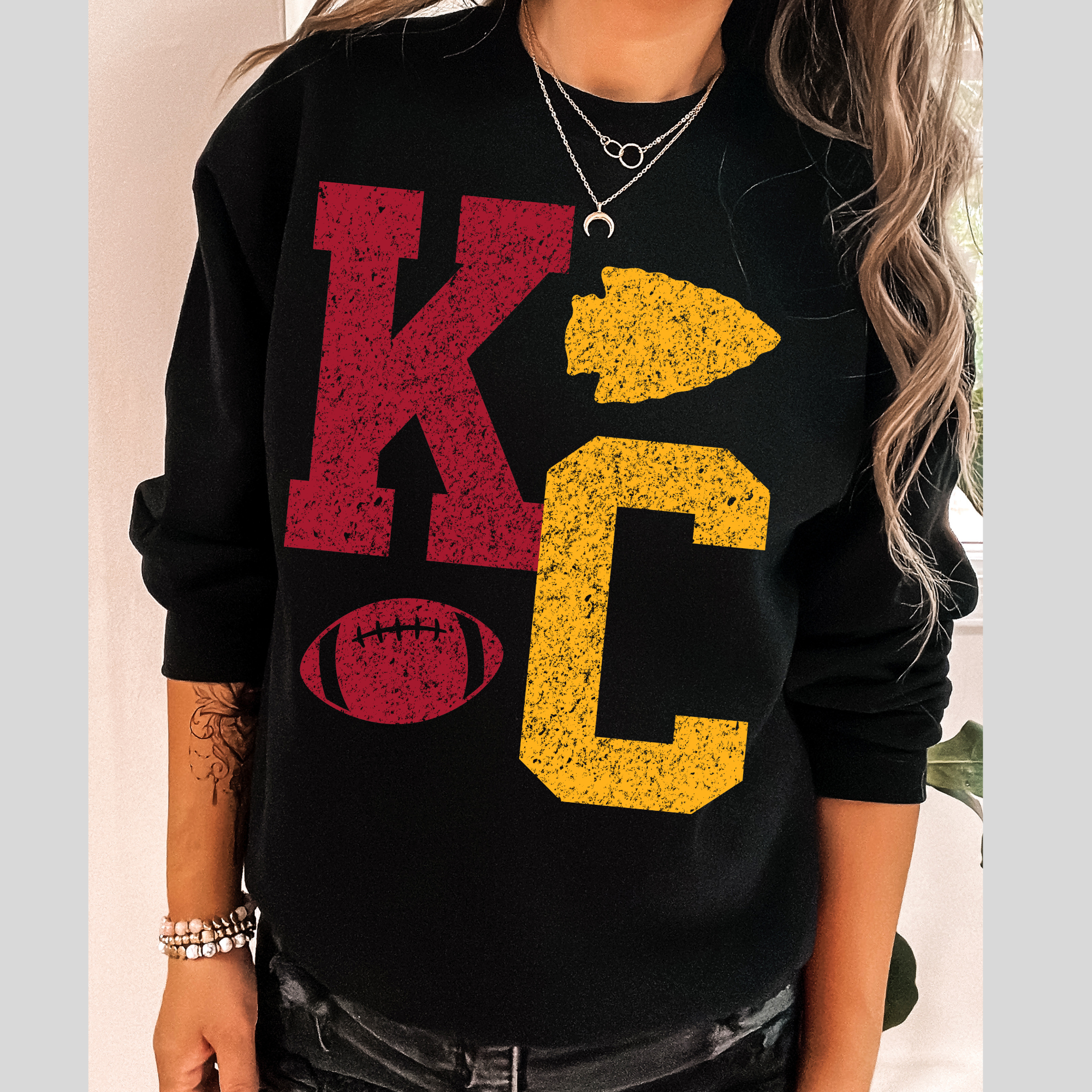 KC large letters red/ gold