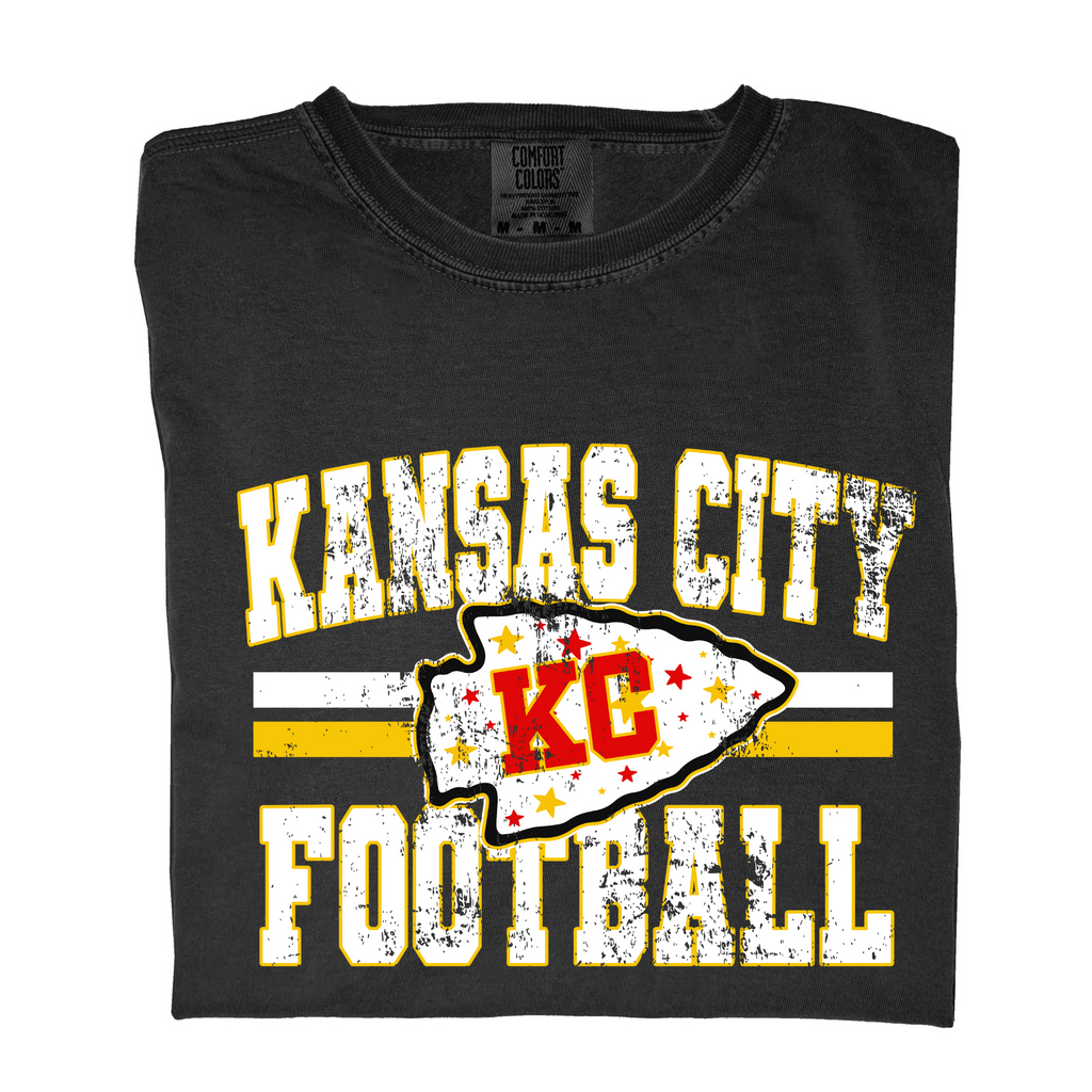 Kansas City Football Distressed stars color comfort T-shirt