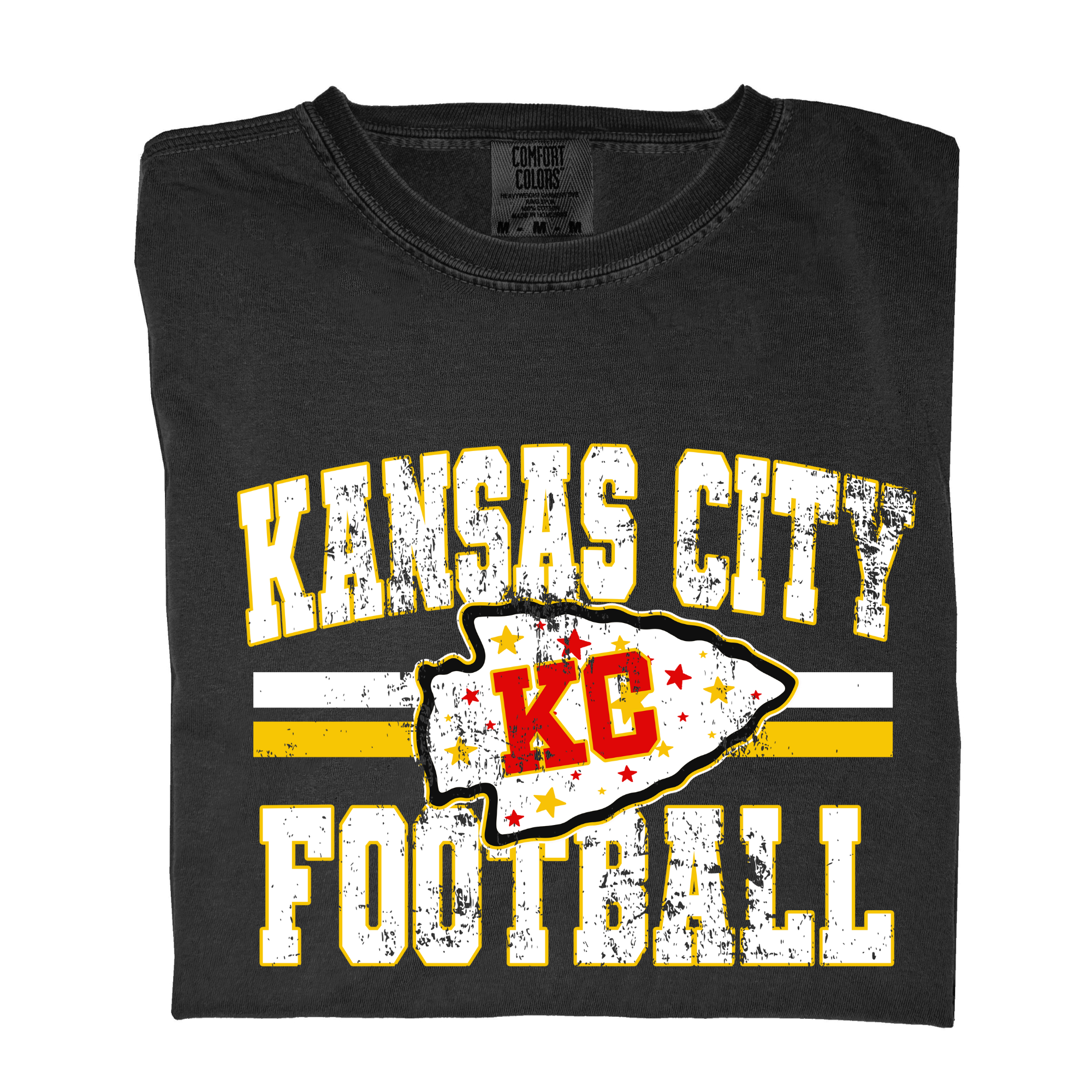 Kansas City Football Distressed stars color comfort T-shirt