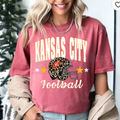 Kansas City Football Leopard Helmet Comfort color T-shirt