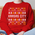 Kansas City Ugly Sweater Design Red Crewneck