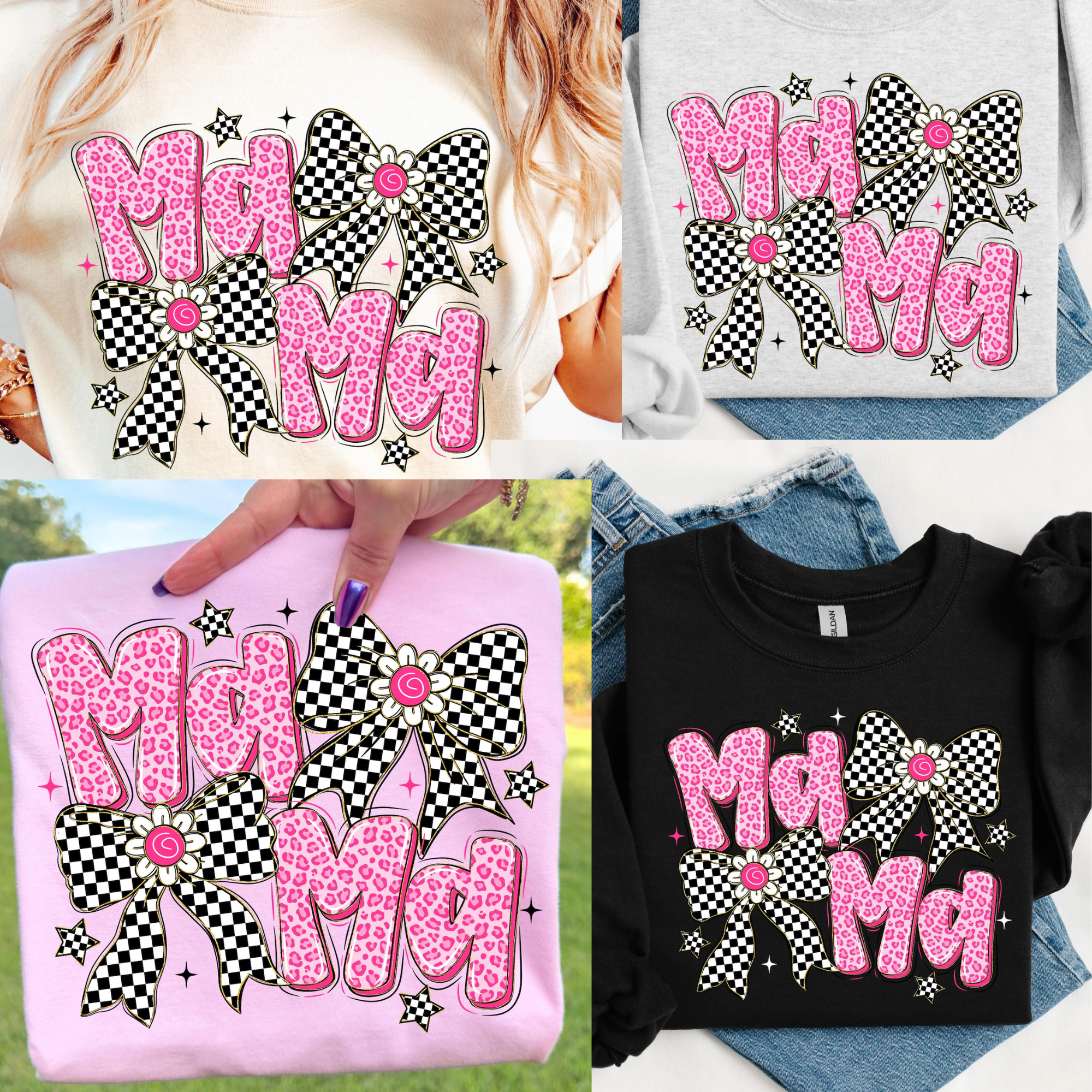 Mama Checkered Bows