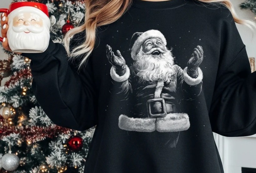 Vintage Santa Gildan Crewneck Youth and Adults