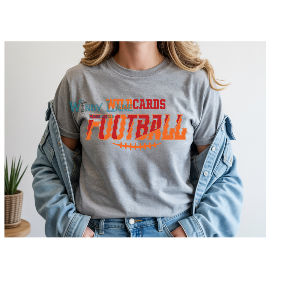Wildcards football orange and red Gildan
