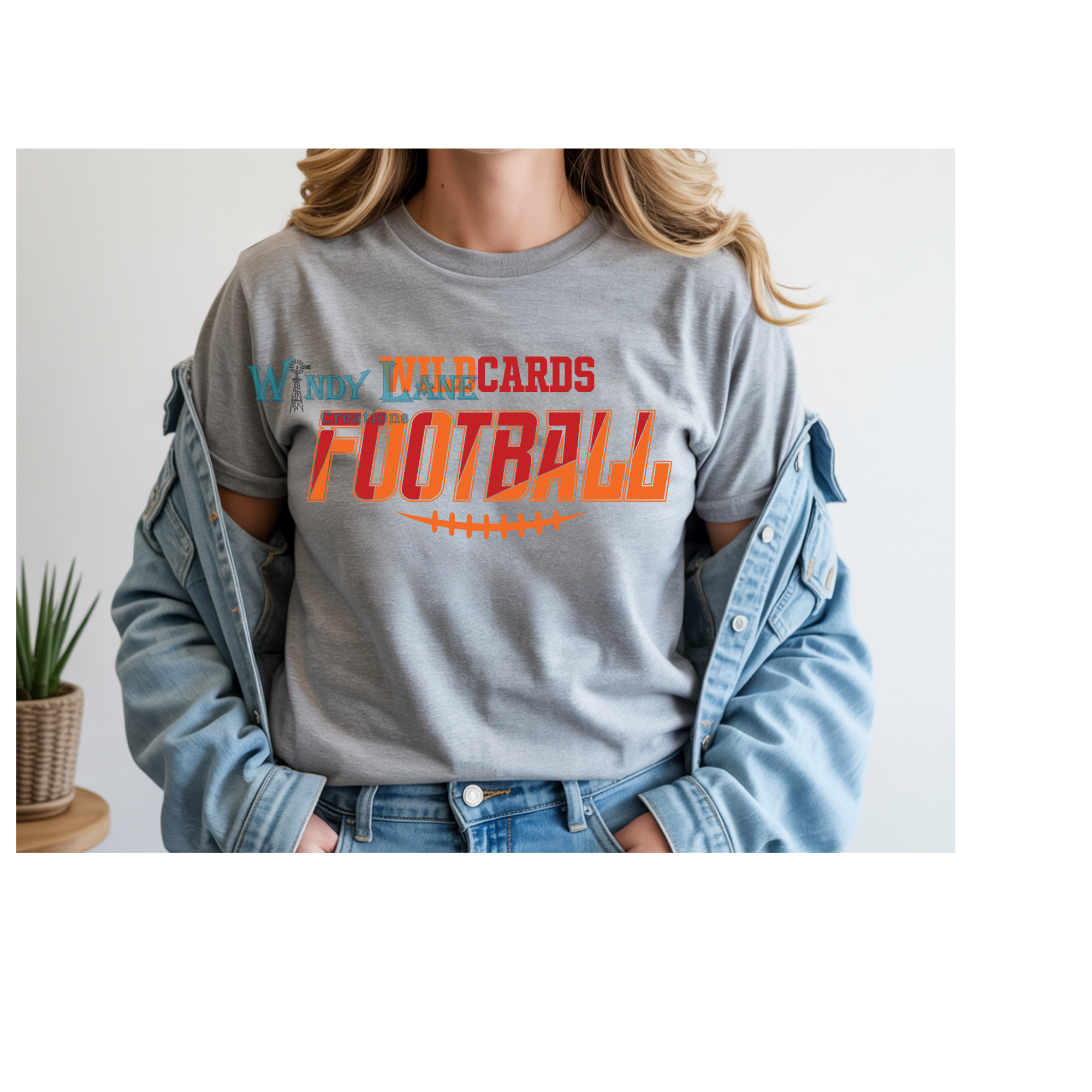 Wildcards football orange and red Gildan