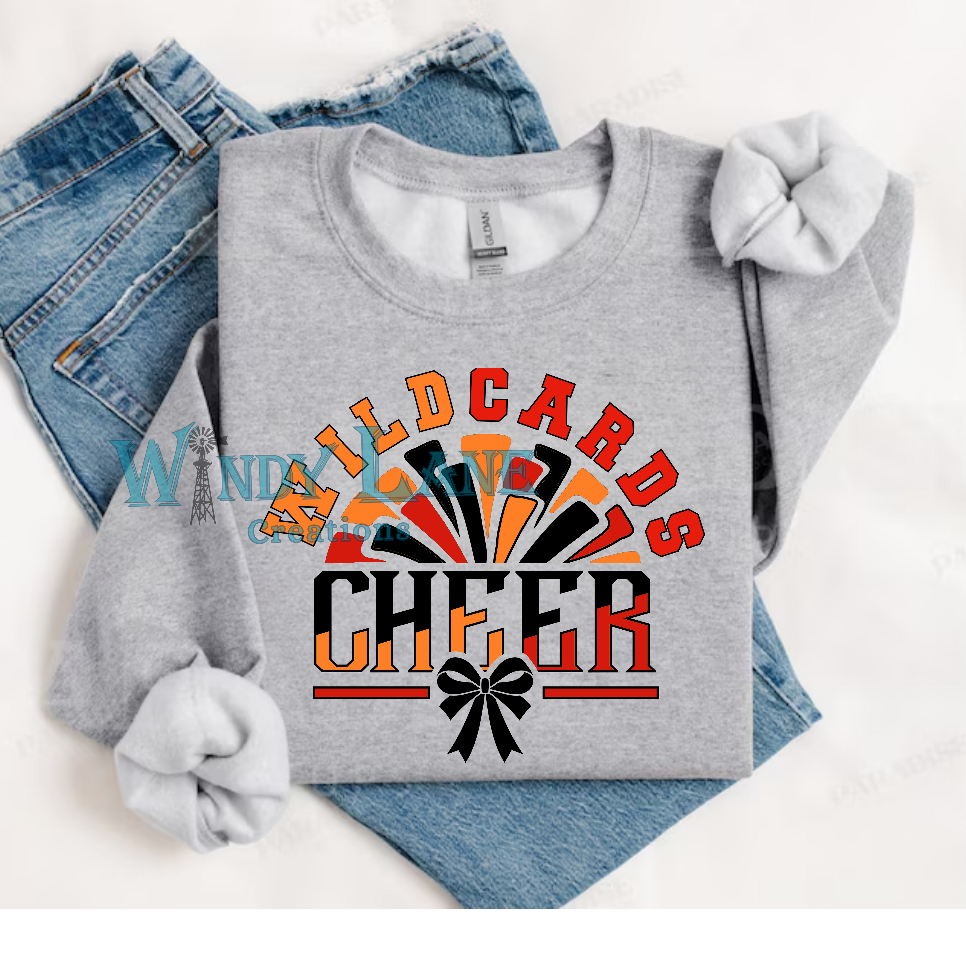 Wildcard Cheer Bow Gildan T-shirt/ crewneck