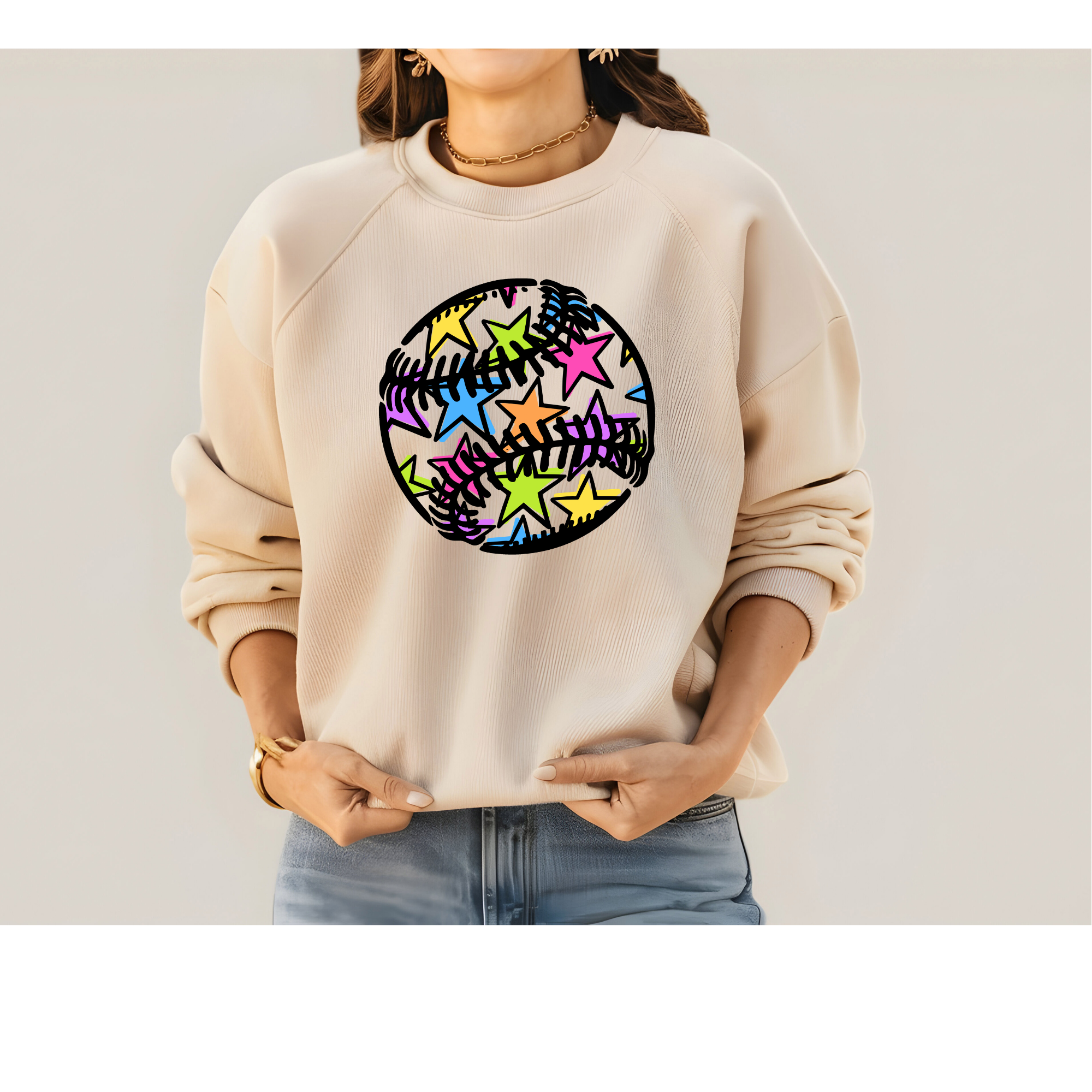 Colorful stars Baseball Gildan