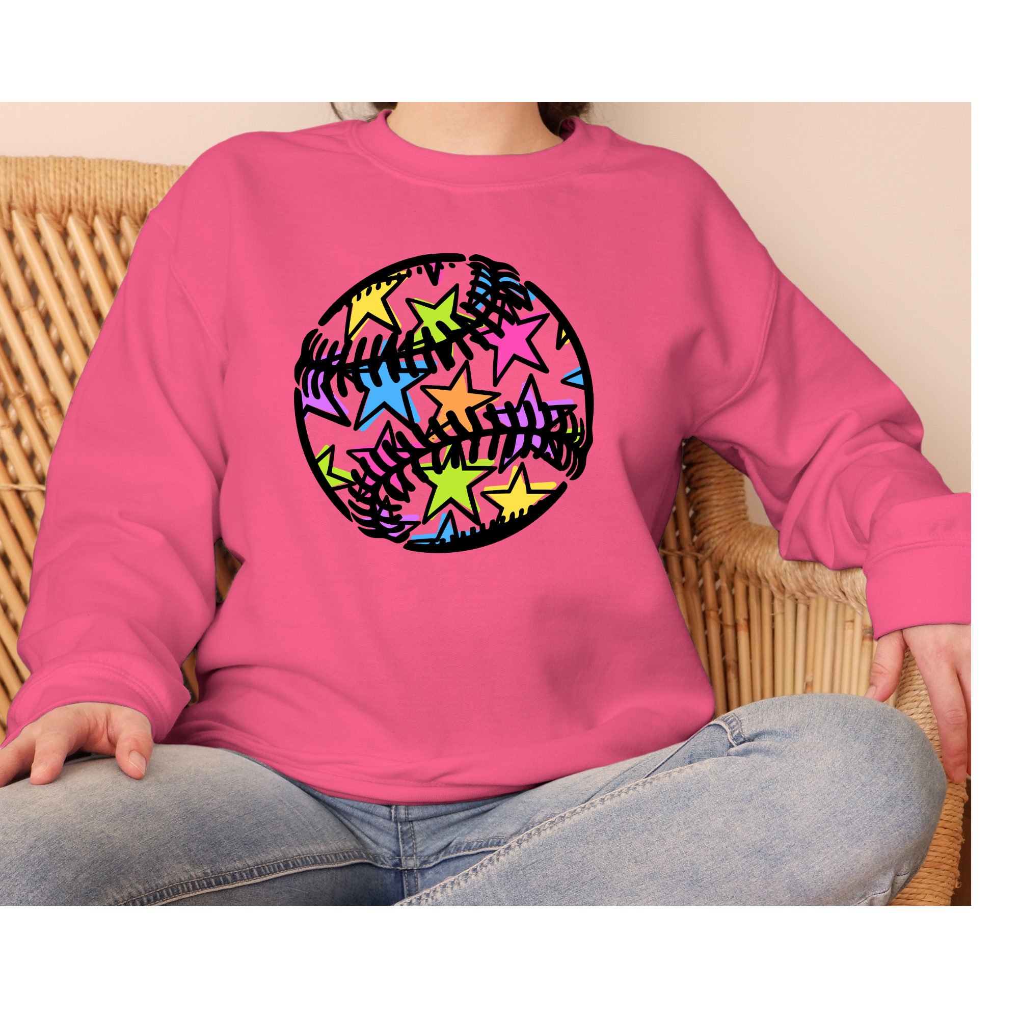 Colorful stars Baseball Gildan