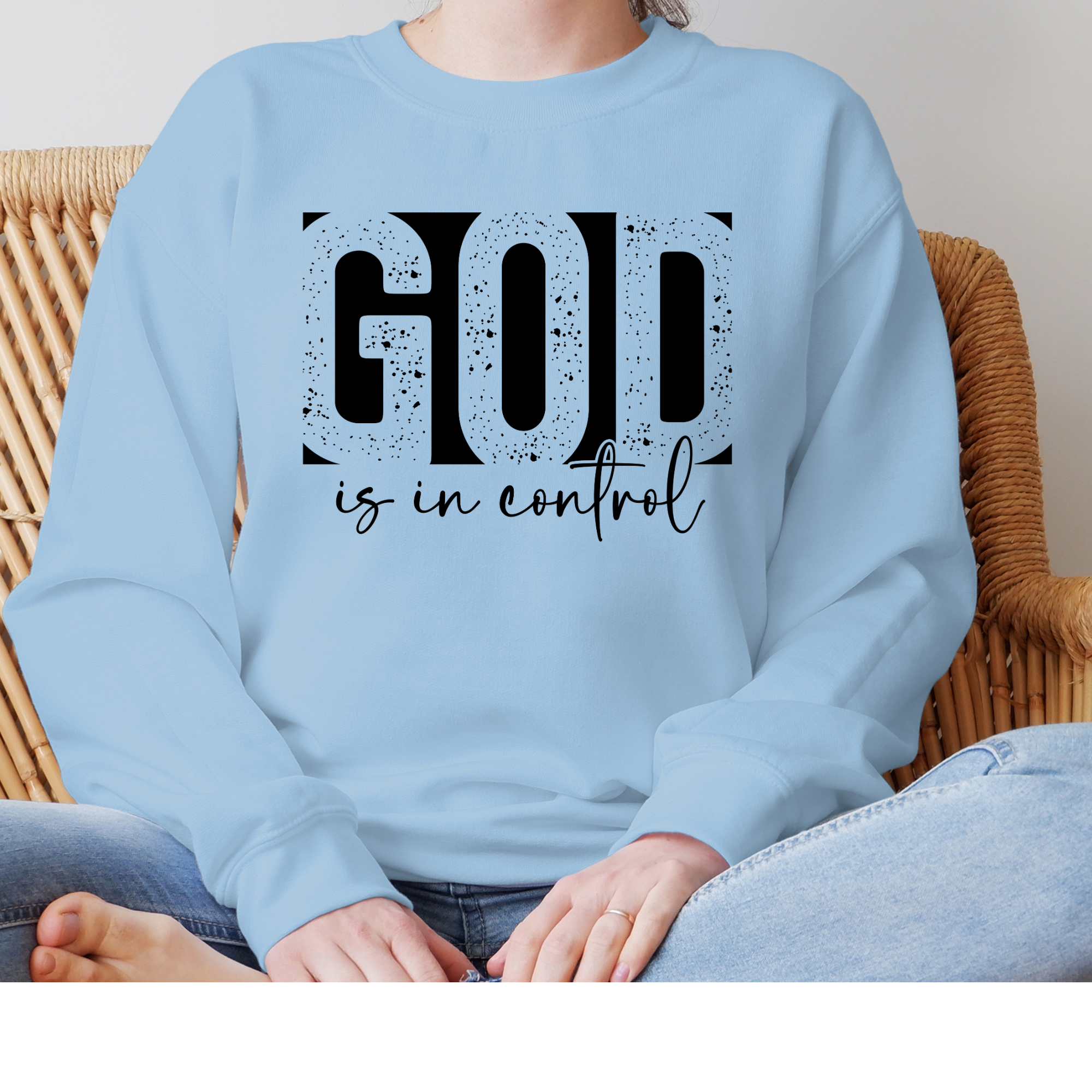 God is in control Gildan Crewneck