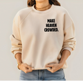 Make Heaven Crowded Puff Print Sand Crewneck Sweatshirt