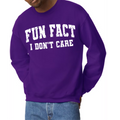 Fun Fact I don't Care Purple Crewneck