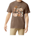 Fall Pumpkin Flowers on expresso Comfort Color T-shirt