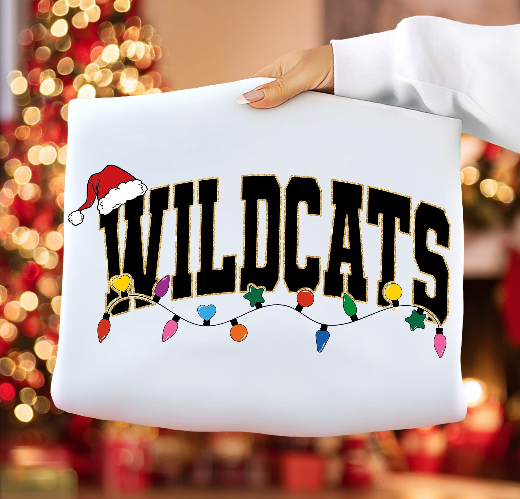 Wildcats Christmas Lights Gildan